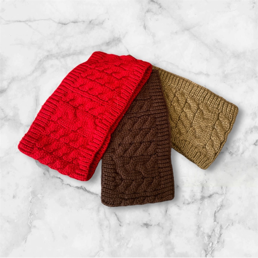 New, never worn, knitted head wraps